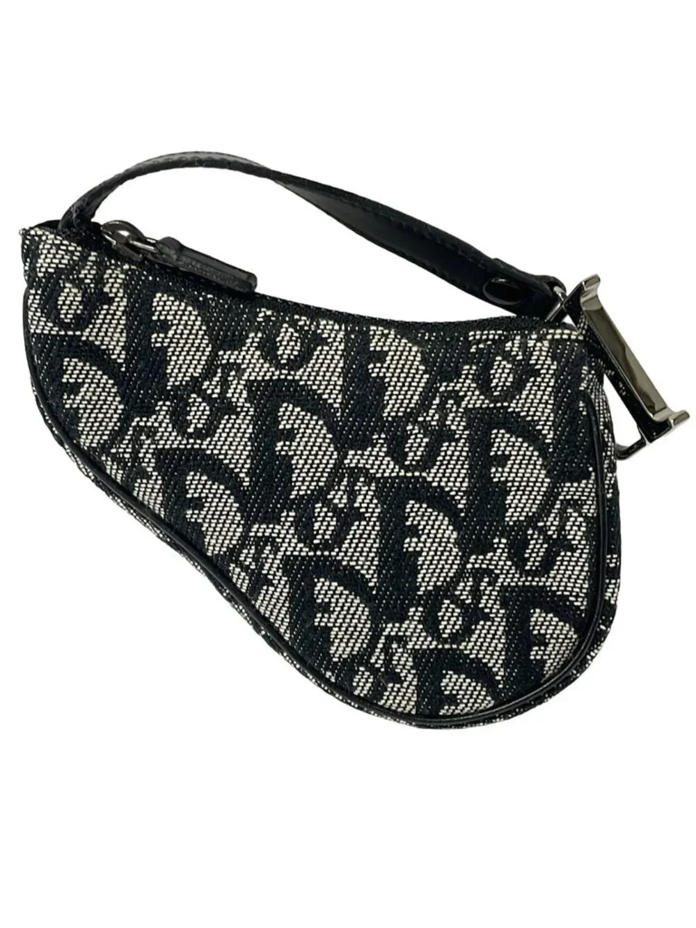 Dior Pouch Logo Glamsaddle Navy Blue Leather
